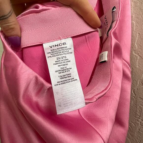 NEW $365 Vince Monogram Bias Cut Satin Wide Leg Pants - Picture 7 of 8